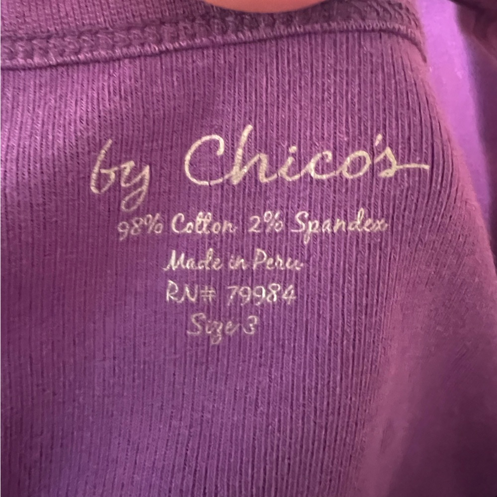 Chico’s Purple Ribbed Tank - Picture 5 of 6
